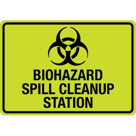Lyle Sign, Biohazard Spill Cleanup Station (W Sym) LCUV-0146ST-RD_10x7